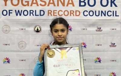 KEERAT KAUR GHAI Achieves a record- breaking performance in HANUMAN ASANA 08 minutes 19 seconds