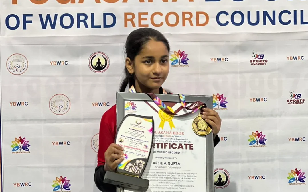 ARSHIA GUPTA (INDIA) shatters records with an incredible 19 minutes 38 seconds in the EK PADA SKANDH ASANA